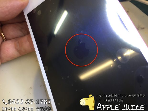 iPhone6sで修理後画面が映らない場合 : バックライト発光不良 基板修理で修理可能
