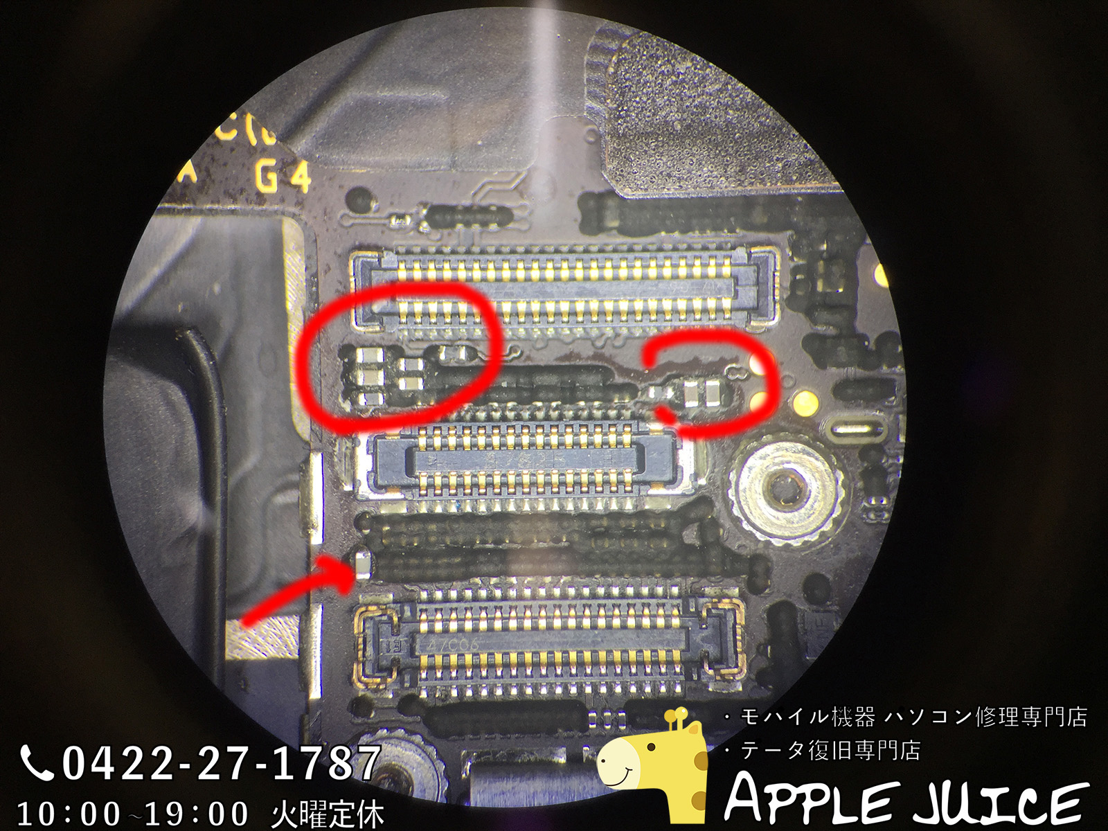 Iphone6の液晶表示不良 画面が映らない端末の基板 基盤 修理 他店で修理不可のアイフォンもデータ復旧 救出 Iphone Ipad Ipod Mac修理 データ復旧 基板修理 Applejuice吉祥寺店