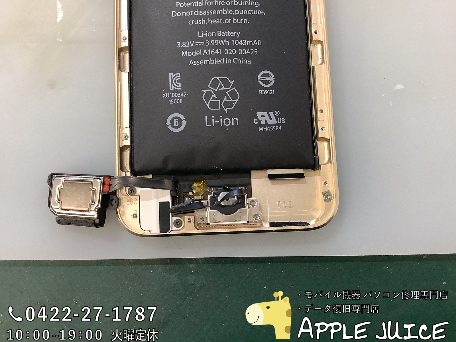 公式の Apple iPod touch 第6世代 A1574 A1641 専用 バッテリー 交換 修理用 工具付き 